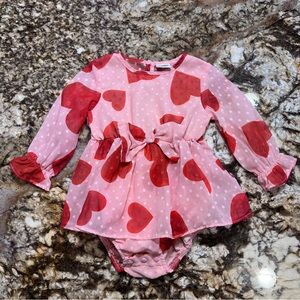 Valentine’s Day Patpat Heart Print Romper